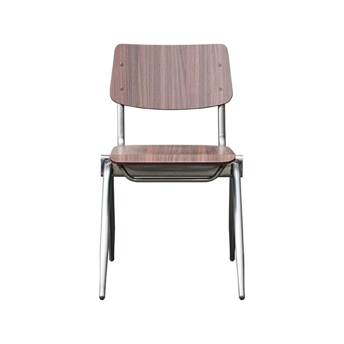 Eetkamerstoel Solid - Donkerbruin - Hout - Old Gun Metalen Frame-Eetkamerstoelen-LABEL51