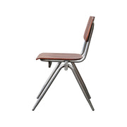 Eetkamerstoel Solid Donkerbruin Hout Old Gun Metalen Frame-Eetkamerstoelen-LABEL51