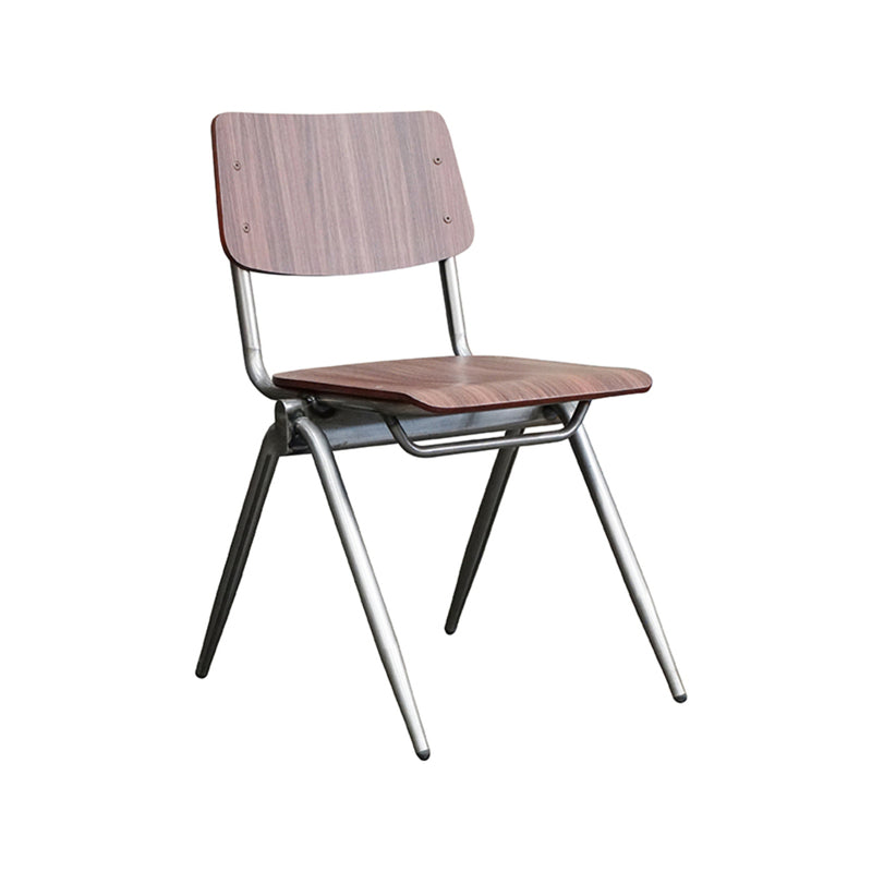 Eetkamerstoel Solid Donkerbruin Hout Old Gun Metalen Frame-Eetkamerstoelen-LABEL51