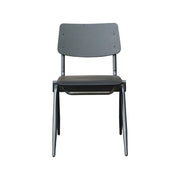 Eetkamerstoel Solid Zwart Hout Zwart Metalen Frame 49x55x81 cm-Eetkamerstoelen-LABEL51