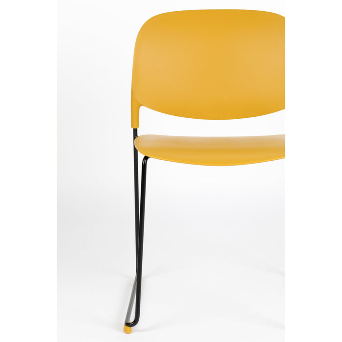 Eetkamerstoel Stacks Ochre Polypropyleen Geel 52.5x48.5 cm-Eetkamerstoelen-Creating Home