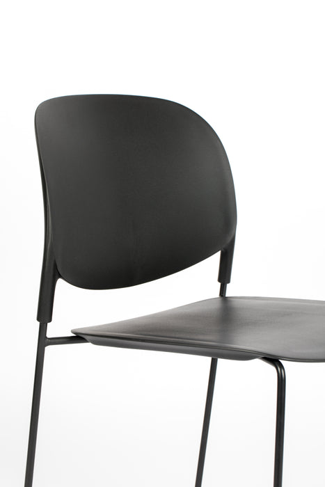Eetkamerstoel Stacks Polypropyleen Zwart 52.5x48.5 cm-Fauteuils-Creating Home