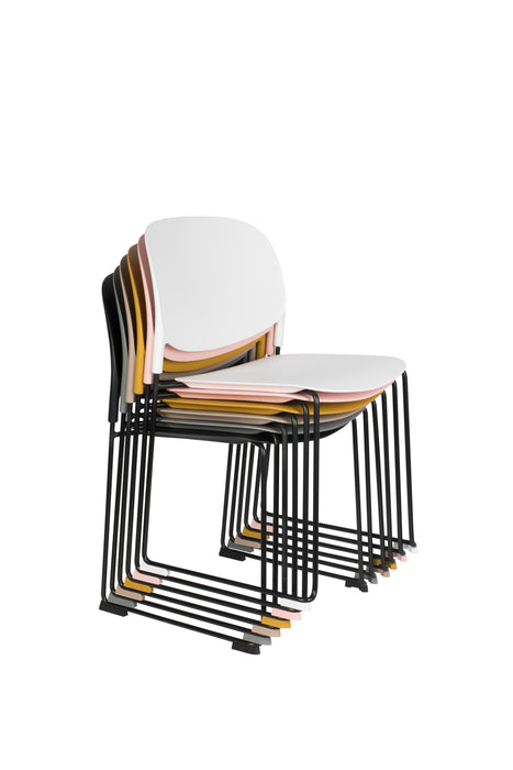 Eetkamerstoel Stacks Polypropyleen Zwart 52.5x48.5 cm-Fauteuils-Creating Home