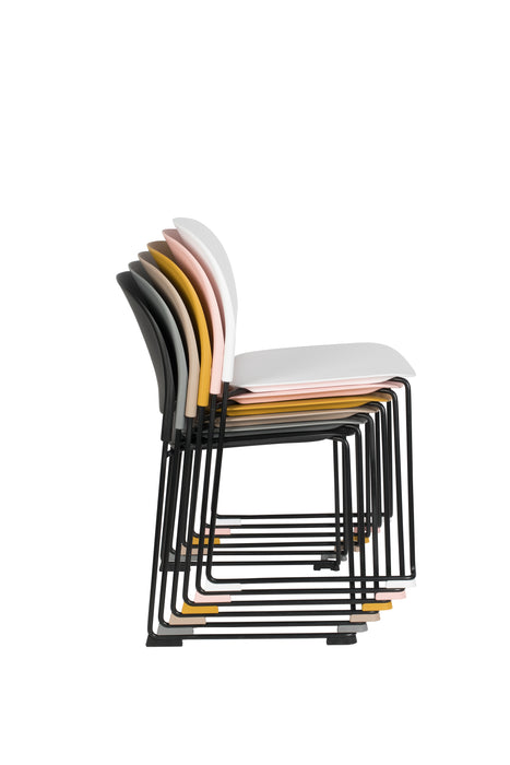 Eetkamerstoel Stacks Polypropyleen Zwart 52.5x48.5 cm-Fauteuils-Creating Home