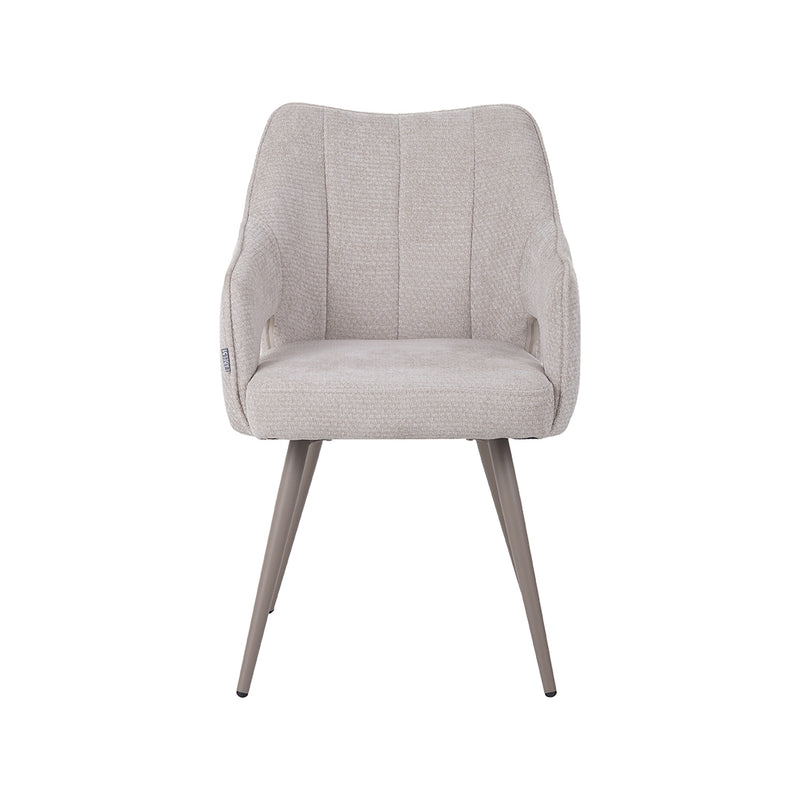 Eetkamerstoel Stan Naturel Elite Taupe Metalen Frame 60x59x81 cm-Eetkamerstoelen-LABEL51