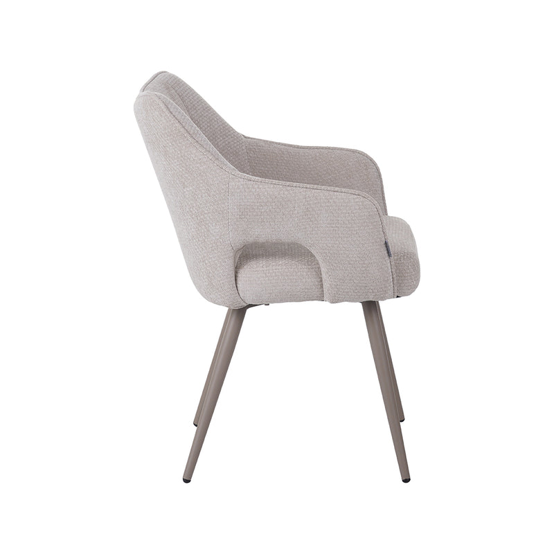 Eetkamerstoel Stan Naturel Elite Taupe Metalen Frame 60x59x81 cm-Eetkamerstoelen-LABEL51