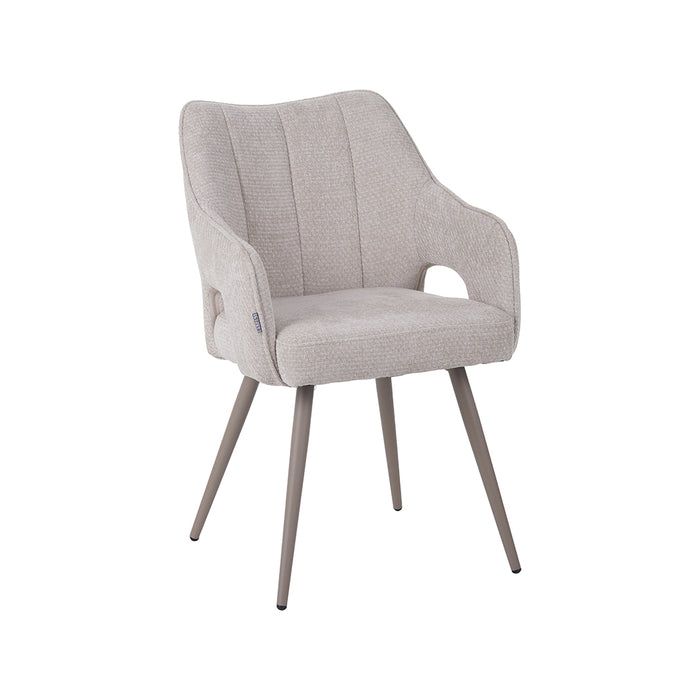 Eetkamerstoel Stan - Naturel - Elite - Taupe Metalen Frame-Eetkamerstoelen-LABEL51