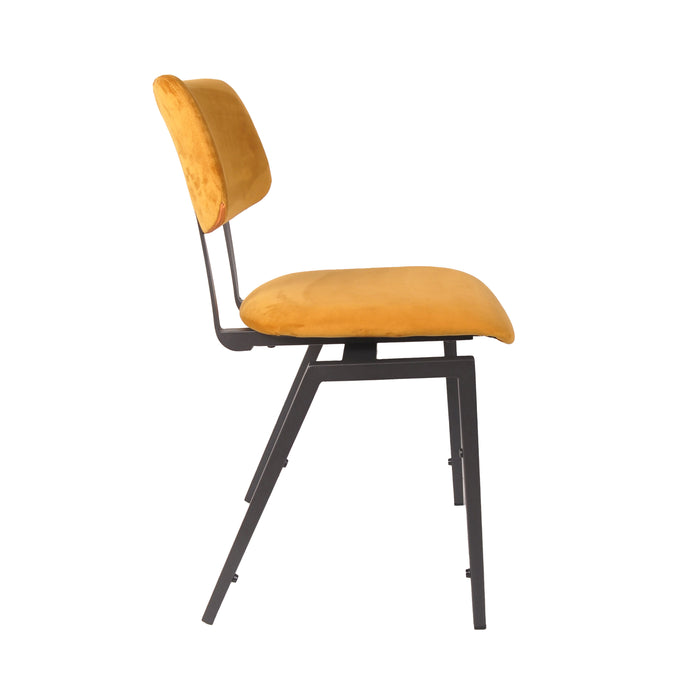 Eetkamerstoel Stapelbaar Fluweel Geel-Eetkamerstoelen-LABEL51