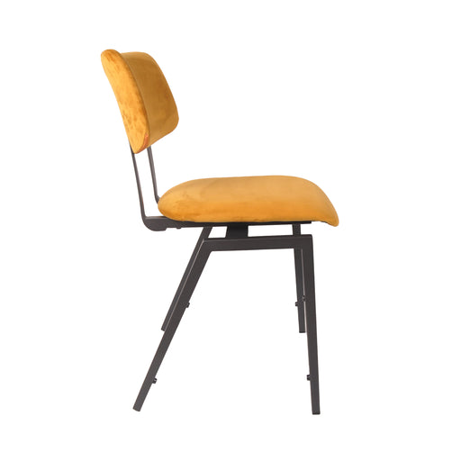 Eetkamerstoel Stapelbaar Fluweel Oker 45x50x81 cm-Eetkamerstoelen-LABEL51