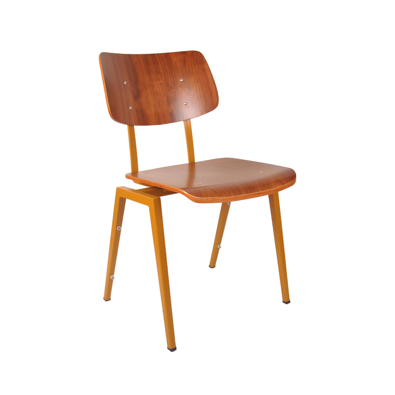 Eetkamerstoel Stapelbaar Hout Bruin 45x50x80 cm 180122731-Eetkamerstoelen-LABEL51