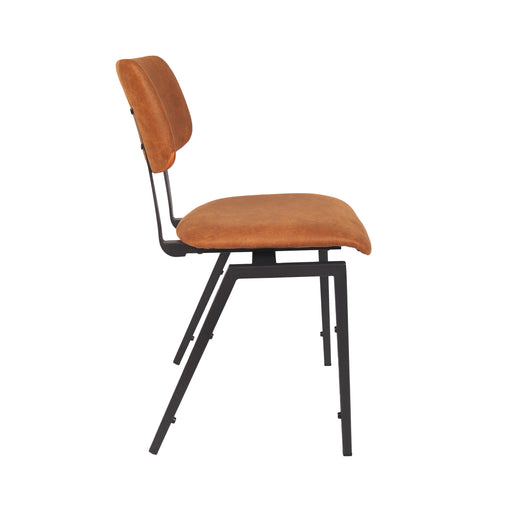 Eetkamerstoel Stapelbaar PU-Leder Cognac 45x50x81 cm-Eetkamerstoelen-LABEL51