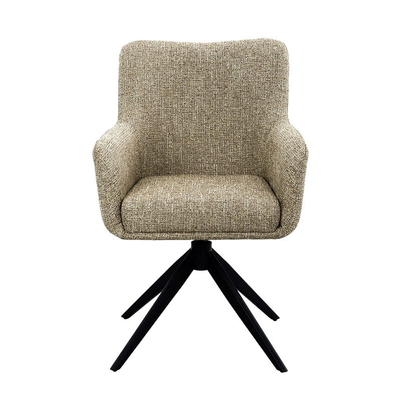 Eetkamerstoel Tara Stof Beige 62.5x58x88.5 cm-Eetkamerstoelen-Livingfurn