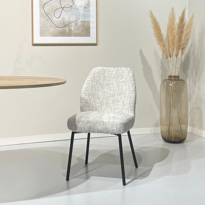 Eetkamerstoel Tess Crème 48 cm 48x63x83 cm-Eetkamerstoelen-Livingfurn