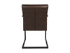 Eetkamerstoel Texas Met Arm S/2-55x50x85-Espresso/Zwart-Leder/Metaal-Eetkamerstoelen-HSM Collection