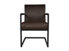 Eetkamerstoel Texas Met Arm S/2-55x50x85-Espresso/Zwart-Leder/Metaal-Eetkamerstoelen-HSM Collection