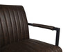 Eetkamerstoel Texas Met Arm S/2-55x50x85-Espresso/Zwart-Leder/Metaal-Eetkamerstoelen-HSM Collection