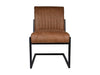 Eetkamerstoel Texas S/2-55x50x85-Cognac/Zwart-Leder/Metaal-Eetkamerstoelen-HSM Collection