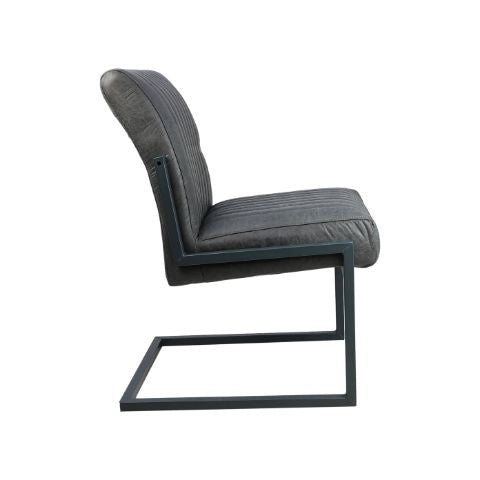 Eetkamerstoel Texas S/2-55x50x85-Grafiet/Grijs-Leder/Metaal-Eetkamerstoelen-HSM Collection