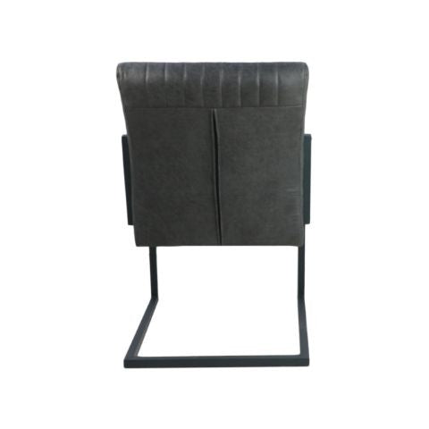 Eetkamerstoel Texas S/2-55x50x85-Grafiet/Grijs-Leder/Metaal-Eetkamerstoelen-HSM Collection
