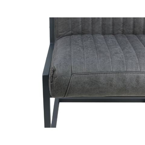 Eetkamerstoel Texas S/2-55x50x85-Grafiet/Grijs-Leder/Metaal-Eetkamerstoelen-HSM Collection
