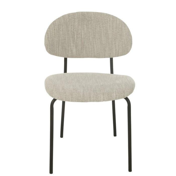 Eetkamerstoel Textiel | Metaal Beige-Eetkamerstoelen-J-Line