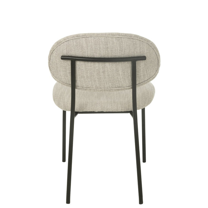 Eetkamerstoel Textiel | Metaal Beige-Eetkamerstoelen-J-Line