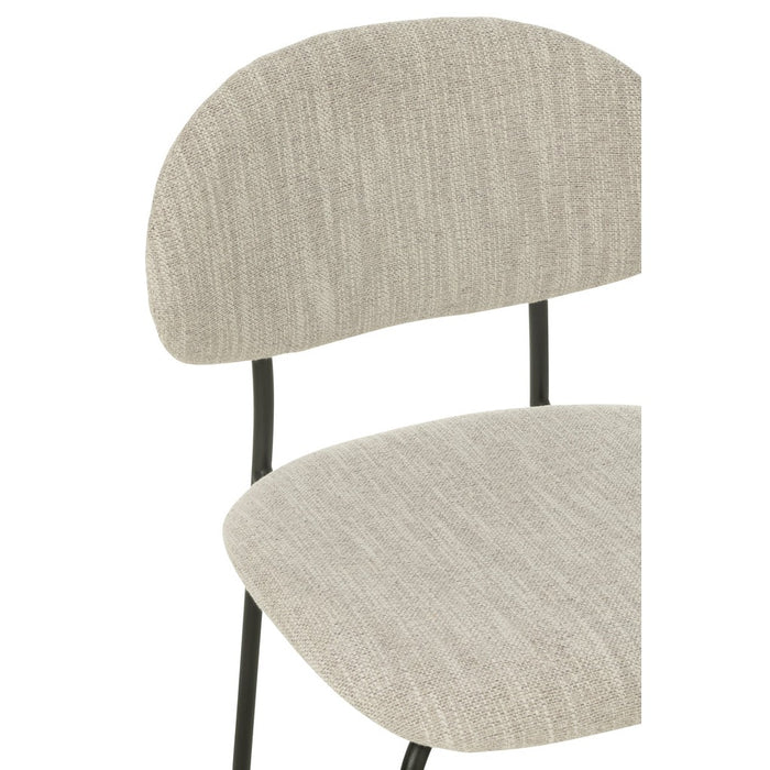 Eetkamerstoel Textiel | Metaal Beige-Eetkamerstoelen-J-Line