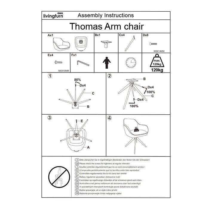 Eetkamerstoel Thomas Roze 60 cm-Eetkamerstoelen-Livingfurn