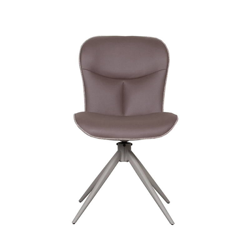Eetkamerstoel Thorben Bruin Microvezel Taupe Metalen Frame-Eetkamerstoelen-LABEL51