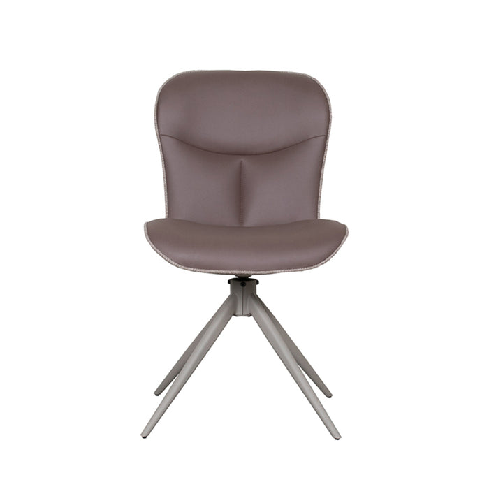 Eetkamerstoel Thorben - Bruin - Microvezel - Taupe Metalen Frame-Eetkamerstoelen-LABEL51