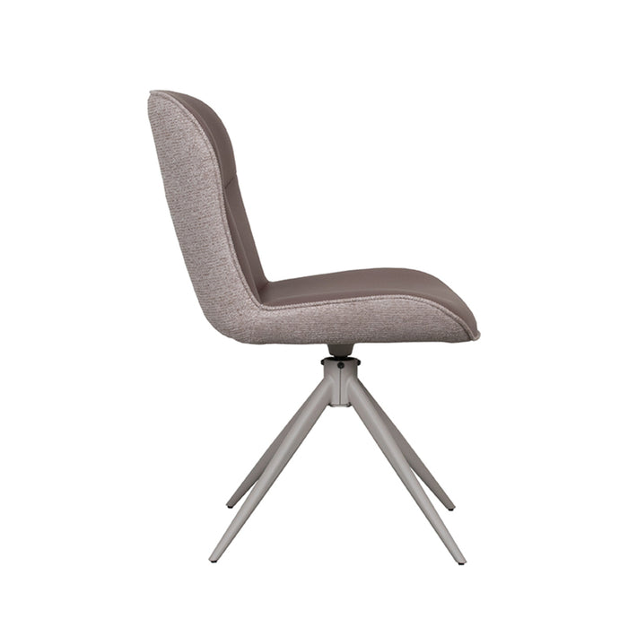 Eetkamerstoel Thorben - Bruin - Microvezel - Taupe Metalen Frame-Eetkamerstoelen-LABEL51