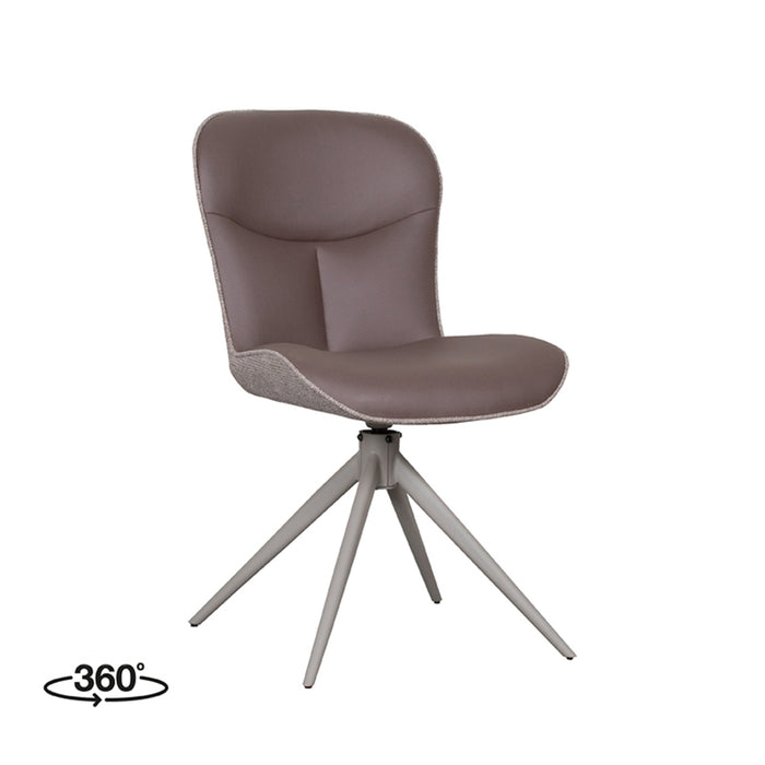 Eetkamerstoel Thorben - Bruin - Microvezel - Taupe Metalen Frame-Eetkamerstoelen-LABEL51