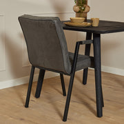 Eetkamerstoel Tivoli met armleuning Bull Antraciet 52x56x88 cm-Eetkamerstoelen-Starfurn