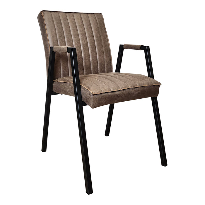 Eetkamerstoel Tivoli met armleuning | Bull Brown-Eetkamerstoelen-Starfurn