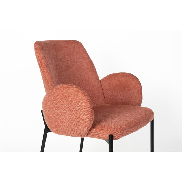 Eetkamerstoel Tjarda Old Polyester Roze 60x57 cm-Eetkamerstoelen-Creating Home