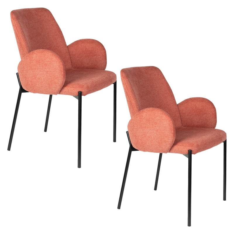 Eetkamerstoel Tjarda Old Polyester Roze 60x57 cm-Eetkamerstoelen-Creating Home