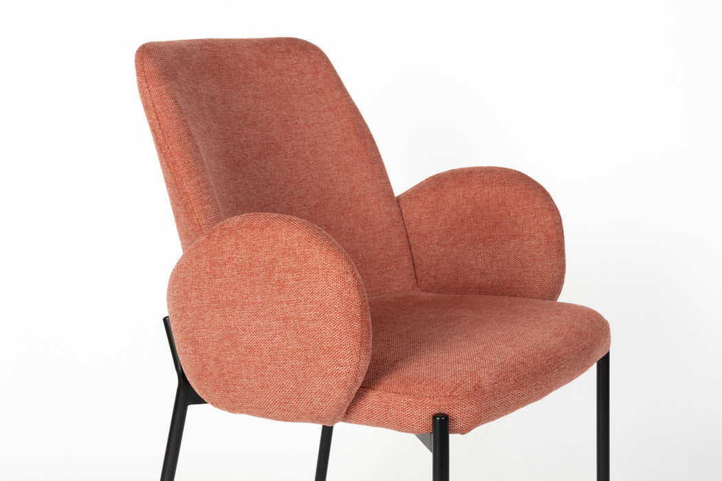 Eetkamerstoel Tjarda Old Polyester Roze 60x57 cm-Fauteuils-Creating Home