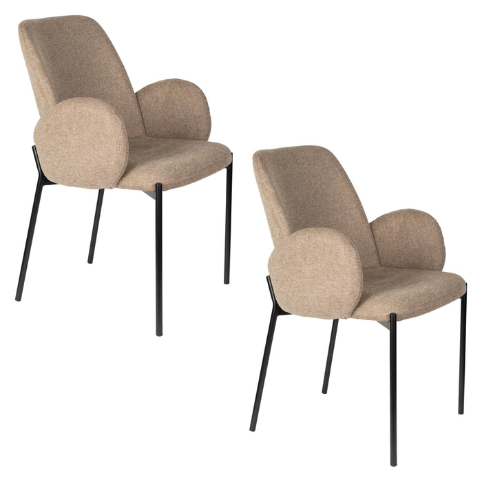 Eetkamerstoel Tjarda Polyester Bruin 60x57 cm