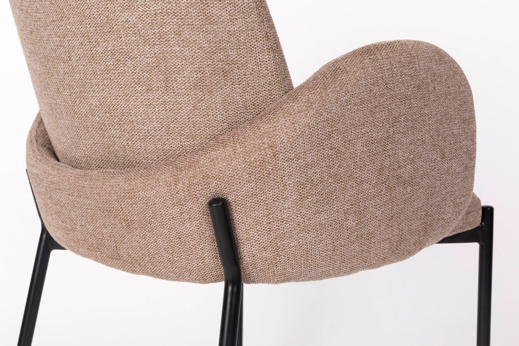 Eetkamerstoel Tjarda Polyester Bruin 60x57 cm-Eetkamerstoelen-Creating Home