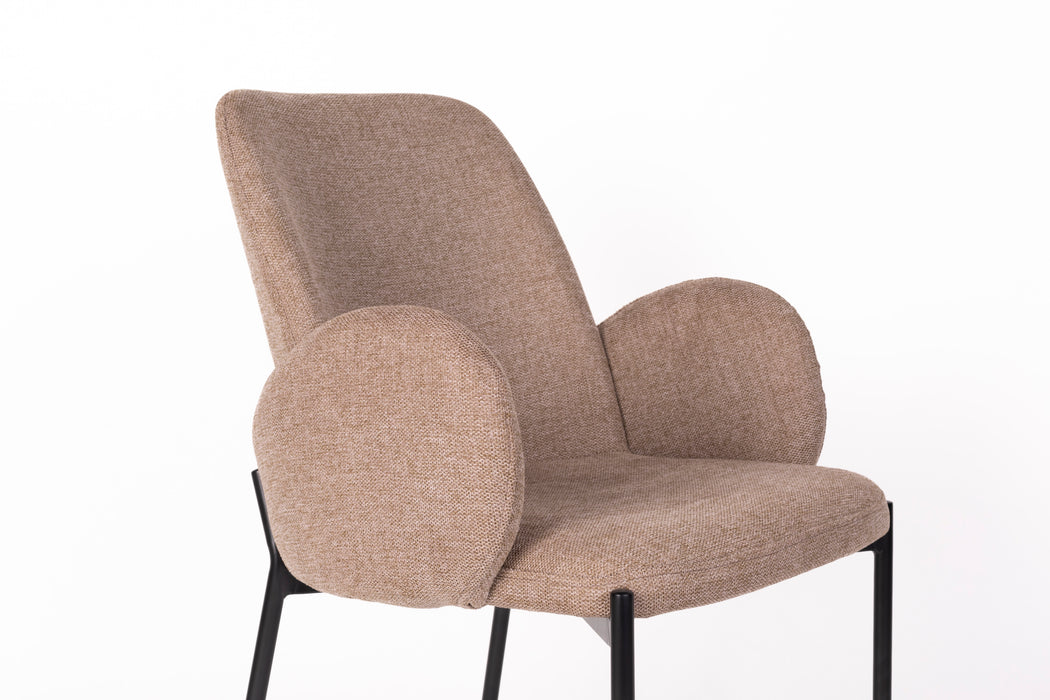 Eetkamerstoel Tjarda Polyester Bruin 60x57 cm-Eetkamerstoelen-Creating Home