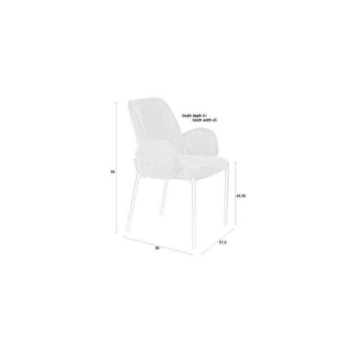 Eetkamerstoel Tjarda Polyester Taupe 60x57 cm-Eetkamerstoelen-Creating Home