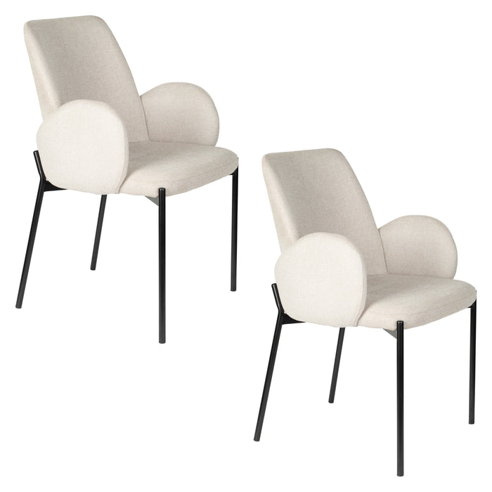 Eetkamerstoel Tjarda Polyester Taupe 60x57 cm