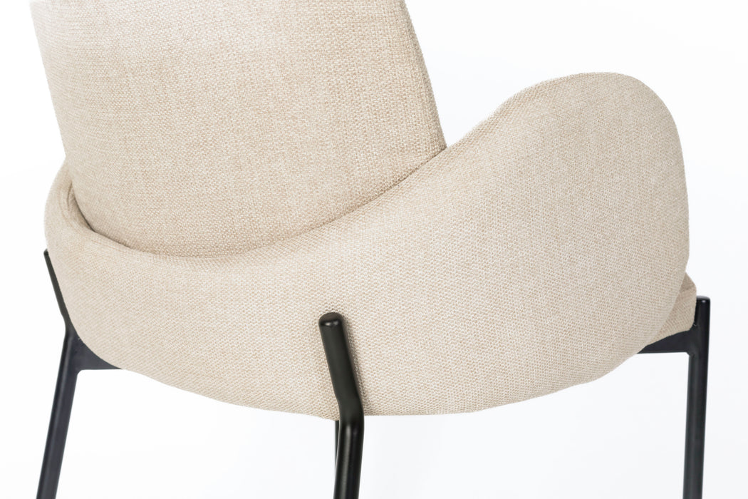 Eetkamerstoel Tjarda Polyester Taupe 60x57 cm-Fauteuils-Creating Home