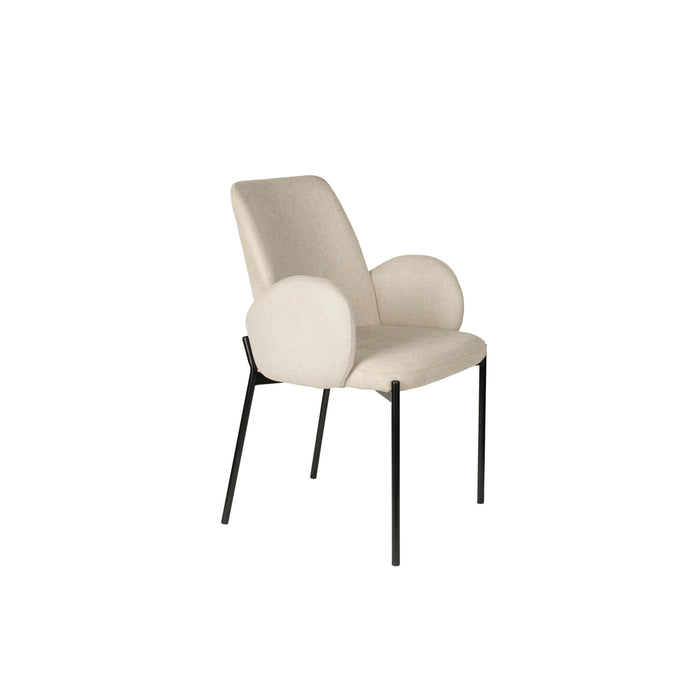 Eetkamerstoel Tjarda Polyester Taupe 60x57 cm-Fauteuils-Creating Home