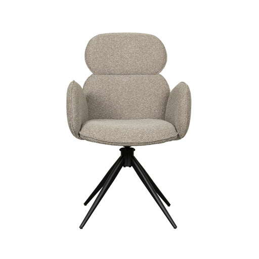 Eetkamerstoel Vidar Naturel Royal Boucle Draaibaar 58x62x91 cm-Eetkamerstoelen-LABEL51