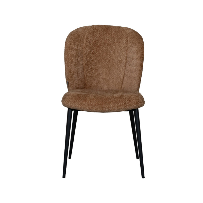 Eetkamerstoel Vino Cognac Elite Zwart Metalen Frame 49x62x85 cm-Eetkamerstoelen-LABEL51