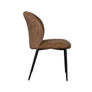 Eetkamerstoel Vino Cognac Elite Zwart Metalen Frame 49x62x85 cm-Eetkamerstoelen-LABEL51