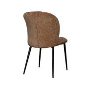 Eetkamerstoel Vino Cognac Elite Zwart Metalen Frame 49x62x85 cm-Eetkamerstoelen-LABEL51