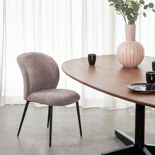 Eetkamerstoel Vino Stone Elite Zwart Metalen Frame 49x62x85 cm-Eetkamerstoelen-LABEL51