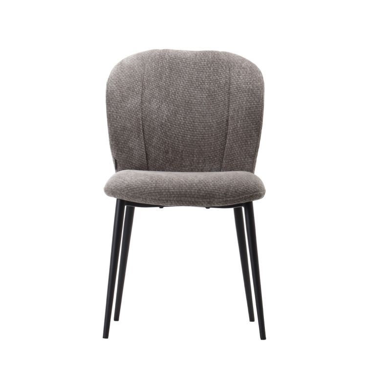 Eetkamerstoel Vino Stone Elite Zwart Metalen Frame 49x62x85 cm-Eetkamerstoelen-LABEL51